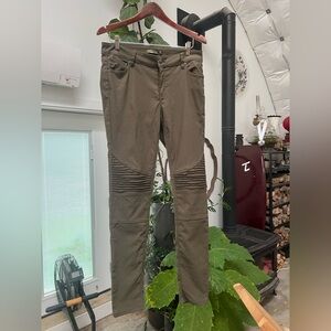 Prana 32” inseam olive green moto pants